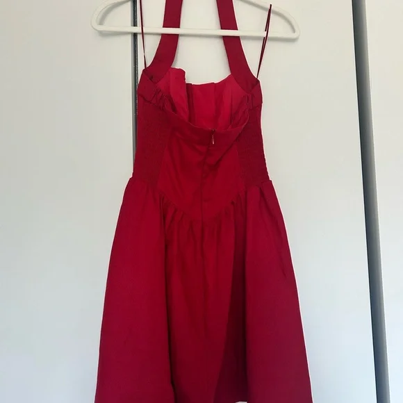 Reformation Red Button-Front Linen Dress - Picture 2 of 3